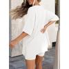 image:imagePRETTYGARDEN 2 Piece Sets for Women Summer 2026 Lounge Short Set Spring Matching Biker Shorts V Neck Oversized Shirt ClothingWhite