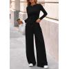 image:imagePRETTYGARDEN Matching Sets Women Clothing 2026 Fall Fashion Travel 2 Piece Lounge Sets Long Sleeve Crop Top Wide Leg PantsBlack
