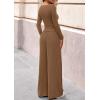image:imagePRETTYGARDEN Matching Sets Women Clothing 2026 Fall Fashion Travel 2 Piece Lounge Sets Long Sleeve Crop Top Wide Leg PantsDark Khaki