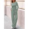 image:imagePRETTYGARDEN Matching Sets Women Clothing 2026 Fall Fashion Travel 2 Piece Lounge Sets Long Sleeve Crop Top Wide Leg PantsGreen