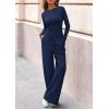 image:imagePRETTYGARDEN Matching Sets Women Clothing 2026 Fall Fashion Travel 2 Piece Lounge Sets Long Sleeve Crop Top Wide Leg PantsNavy