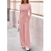 image:imagePRETTYGARDEN Matching Sets Women Clothing 2026 Fall Fashion Travel 2 Piece Lounge Sets Long Sleeve Crop Top Wide Leg PantsPink