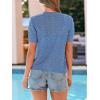 image:imagePRETTYGARDEN Women Summer Crochet Puff Short Sleeve Cardigan Lightweight Spring Cropped Button Up Beach Knit Sweater TopsBlue