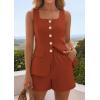 image:imagePRETTYGARDEN Womens 2 Piece Matching Sets 2026 Fashion Suit Vest Tops Shorts Set Spring Business Casual Vacation OutfitsBrick Red