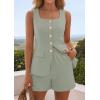 image:imagePRETTYGARDEN Womens 2 Piece Matching Sets 2026 Fashion Suit Vest Tops Shorts Set Spring Business Casual Vacation OutfitsGrey Green