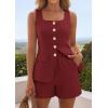 image:imagePRETTYGARDEN Womens 2 Piece Matching Sets 2026 Fashion Suit Vest Tops Shorts Set Spring Business Casual Vacation OutfitsWine Red