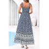 image:imagePRETTYGARDEN Womens 2026 Summer Maxi Dress Tie Straps Floral Beach Vacation Long Dresses Smocked Boho Sundress with PocketsBlue Floral