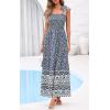 image:imagePRETTYGARDEN Womens 2026 Summer Maxi Dress Tie Straps Floral Beach Vacation Long Dresses Smocked Boho Sundress with PocketsBlue Floral