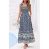 image:imagePRETTYGARDEN Womens 2026 Summer Maxi Dress Tie Straps Floral Beach Vacation Long Dresses Smocked Boho Sundress with PocketsBlue Floral