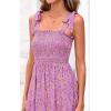 image:imagePRETTYGARDEN Womens 2026 Summer Maxi Dress Tie Straps Floral Beach Vacation Long Dresses Smocked Boho Sundress with PocketsPink Purple Floral