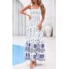 image:imagePRETTYGARDEN Womens 2026 Summer Maxi Dress Tie Straps Floral Beach Vacation Long Dresses Smocked Boho Sundress with PocketsWhite Blue Floral