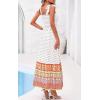 image:imagePRETTYGARDEN Womens 2026 Summer Maxi Dress Tie Straps Floral Beach Vacation Long Dresses Smocked Boho Sundress with PocketsWhite Orange Floral