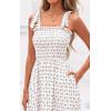 image:imagePRETTYGARDEN Womens 2026 Summer Maxi Dress Tie Straps Floral Beach Vacation Long Dresses Smocked Boho Sundress with PocketsWhite Orange Floral