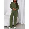 image:imagePRETTYGARDEN Womens Casual Two Piece Sets Fall 2026 Outfits Quarter Zip Sweatshirts Straight Leg Pants Sweatsuits TracksuitArmy Green