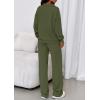 image:imagePRETTYGARDEN Womens Casual Two Piece Sets Fall 2026 Outfits Quarter Zip Sweatshirts Straight Leg Pants Sweatsuits TracksuitArmy Green