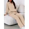 image:imagePRETTYGARDEN Womens Casual Two Piece Sets Fall 2026 Outfits Quarter Zip Sweatshirts Straight Leg Pants Sweatsuits TracksuitBeige