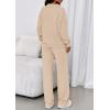 image:imagePRETTYGARDEN Womens Casual Two Piece Sets Fall 2026 Outfits Quarter Zip Sweatshirts Straight Leg Pants Sweatsuits TracksuitBeige