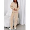 image:imagePRETTYGARDEN Womens Casual Two Piece Sets Fall 2026 Outfits Quarter Zip Sweatshirts Straight Leg Pants Sweatsuits TracksuitBeige