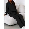 image:imagePRETTYGARDEN Womens Casual Two Piece Sets Fall 2026 Outfits Quarter Zip Sweatshirts Straight Leg Pants Sweatsuits TracksuitBlack