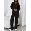 image:imagePRETTYGARDEN Womens Casual Two Piece Sets Fall 2026 Outfits Quarter Zip Sweatshirts Straight Leg Pants Sweatsuits TracksuitBlack
