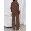 image:imagePRETTYGARDEN Womens Casual Two Piece Sets Fall 2026 Outfits Quarter Zip Sweatshirts Straight Leg Pants Sweatsuits TracksuitBrown