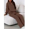 image:imagePRETTYGARDEN Womens Casual Two Piece Sets Fall 2026 Outfits Quarter Zip Sweatshirts Straight Leg Pants Sweatsuits TracksuitBrown