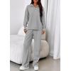 image:imagePRETTYGARDEN Womens Casual Two Piece Sets Fall 2026 Outfits Quarter Zip Sweatshirts Straight Leg Pants Sweatsuits TracksuitGrey