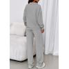 image:imagePRETTYGARDEN Womens Casual Two Piece Sets Fall 2026 Outfits Quarter Zip Sweatshirts Straight Leg Pants Sweatsuits TracksuitGrey
