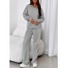 image:imagePRETTYGARDEN Womens Casual Two Piece Sets Fall 2026 Outfits Quarter Zip Sweatshirts Straight Leg Pants Sweatsuits TracksuitGrey