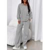 image:imagePRETTYGARDEN Womens Casual Two Piece Sets Fall 2026 Outfits Quarter Zip Sweatshirts Straight Leg Pants Sweatsuits TracksuitGrey