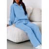 image:imagePRETTYGARDEN Womens Casual Two Piece Sets Fall 2026 Outfits Quarter Zip Sweatshirts Straight Leg Pants Sweatsuits TracksuitLight Blue
