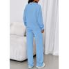 image:imagePRETTYGARDEN Womens Casual Two Piece Sets Fall 2026 Outfits Quarter Zip Sweatshirts Straight Leg Pants Sweatsuits TracksuitLight Blue