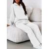image:imagePRETTYGARDEN Womens Casual Two Piece Sets Fall 2026 Outfits Quarter Zip Sweatshirts Straight Leg Pants Sweatsuits TracksuitWhite