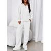image:imagePRETTYGARDEN Womens Casual Two Piece Sets Fall 2026 Outfits Quarter Zip Sweatshirts Straight Leg Pants Sweatsuits TracksuitWhite