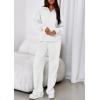 image:imagePRETTYGARDEN Womens Casual Two Piece Sets Fall 2026 Outfits Quarter Zip Sweatshirts Straight Leg Pants Sweatsuits TracksuitWhite