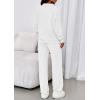 image:imagePRETTYGARDEN Womens Casual Two Piece Sets Fall 2026 Outfits Quarter Zip Sweatshirts Straight Leg Pants Sweatsuits TracksuitWhite