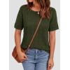 image:imagePRETTYGARDEN Womens Short Sleeve Sweater Crochet Summer Tops 2026 Trendy Casual Hollow Out Shirts Beach Vacation ClothesArmy Green