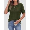 image:imagePRETTYGARDEN Womens Short Sleeve Sweater Crochet Summer Tops 2026 Trendy Casual Hollow Out Shirts Beach Vacation ClothesArmy Green