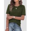 image:imagePRETTYGARDEN Womens Short Sleeve Sweater Crochet Summer Tops 2026 Trendy Casual Hollow Out Shirts Beach Vacation ClothesArmy Green