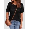 image:imagePRETTYGARDEN Womens Short Sleeve Sweater Crochet Summer Tops 2026 Trendy Casual Hollow Out Shirts Beach Vacation ClothesBlack