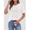 image:imagePRETTYGARDEN Womens Short Sleeve Sweater Crochet Summer Tops 2026 Trendy Casual Hollow Out Shirts Beach Vacation ClothesWhite