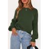 image:imagePRETTYGARDEN Womens Sweaters Spring Fashion 2026 Crew Neck Cable Knit Casual Loose Chunky Tunic Sweater Winter ClothingArmy Green