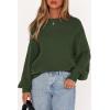 image:imagePRETTYGARDEN Womens Sweaters Spring Fashion 2026 Crew Neck Cable Knit Casual Loose Chunky Tunic Sweater Winter ClothingArmy Green