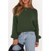 image:imagePRETTYGARDEN Womens Sweaters Spring Fashion 2026 Crew Neck Cable Knit Casual Loose Chunky Tunic Sweater Winter ClothingArmy Green