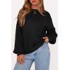 image:imagePRETTYGARDEN Womens Sweaters Spring Fashion 2026 Crew Neck Cable Knit Casual Loose Chunky Tunic Sweater Winter ClothingBlack