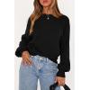 image:imagePRETTYGARDEN Womens Sweaters Spring Fashion 2026 Crew Neck Cable Knit Casual Loose Chunky Tunic Sweater Winter ClothingBlack
