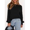image:imagePRETTYGARDEN Womens Sweaters Spring Fashion 2026 Crew Neck Cable Knit Casual Loose Chunky Tunic Sweater Winter ClothingBlack