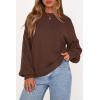 image:imagePRETTYGARDEN Womens Sweaters Spring Fashion 2026 Crew Neck Cable Knit Casual Loose Chunky Tunic Sweater Winter ClothingBrown