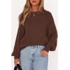 image:imagePRETTYGARDEN Womens Sweaters Spring Fashion 2026 Crew Neck Cable Knit Casual Loose Chunky Tunic Sweater Winter ClothingBrown