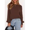 image:imagePRETTYGARDEN Womens Sweaters Spring Fashion 2026 Crew Neck Cable Knit Casual Loose Chunky Tunic Sweater Winter ClothingBrown